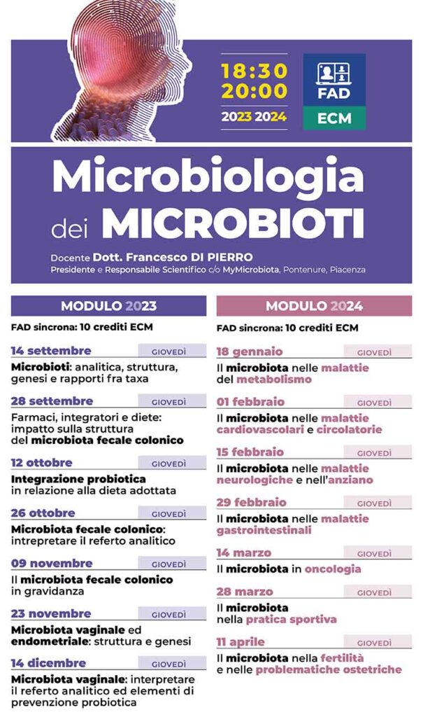 Programma FAD Microbiologia dei MICROBIOTI